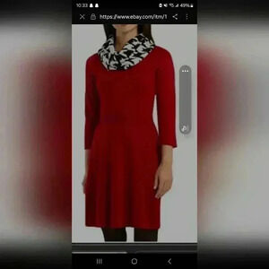 AB Studio red sweater dress 👗 women's size Large nwt.